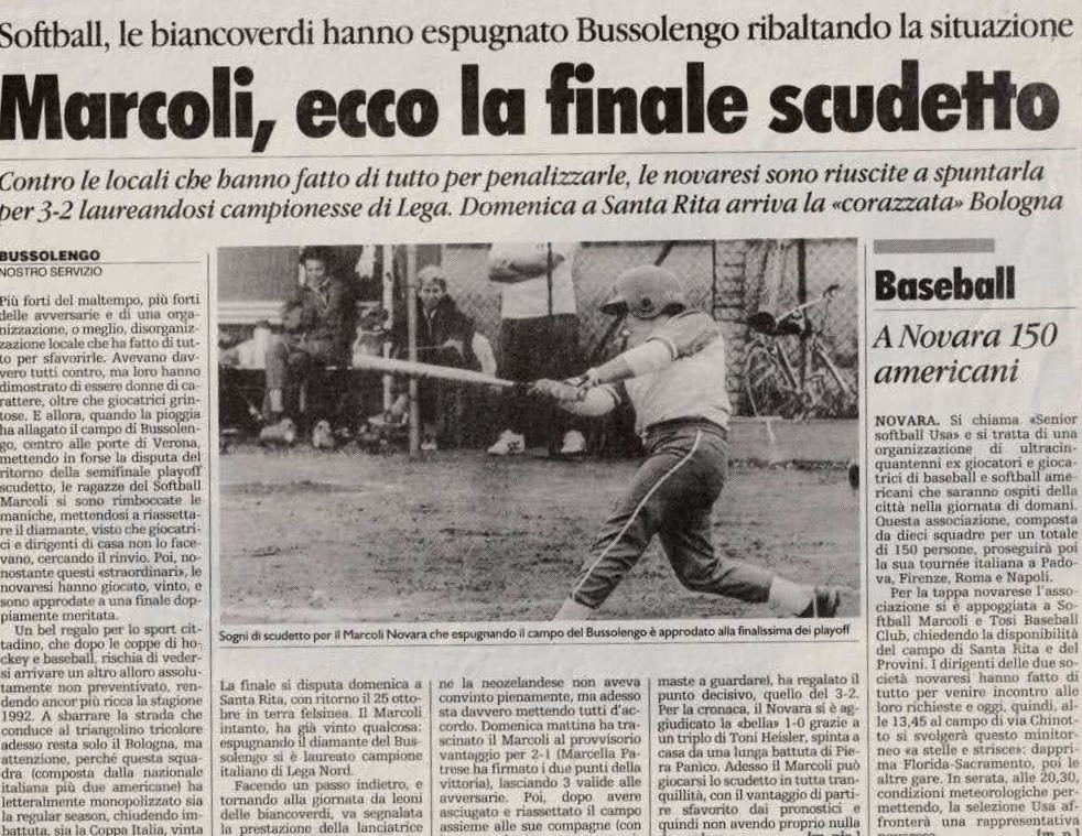 marcoli softball, portamortara novara