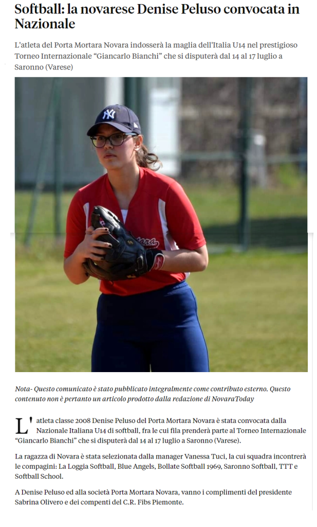 porta mortara softball novara