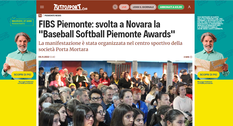 portamortara baseball softball novara