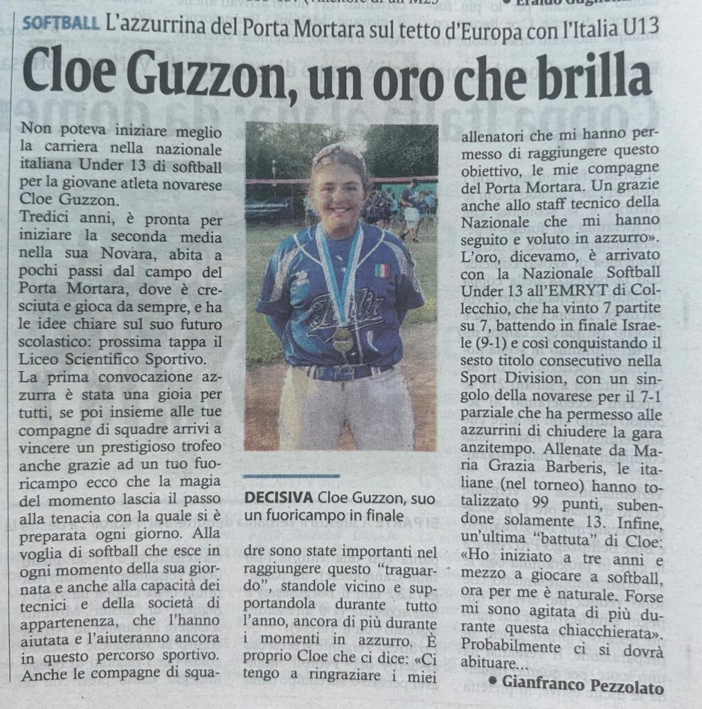 cloe guzzon con la nazionale italiana