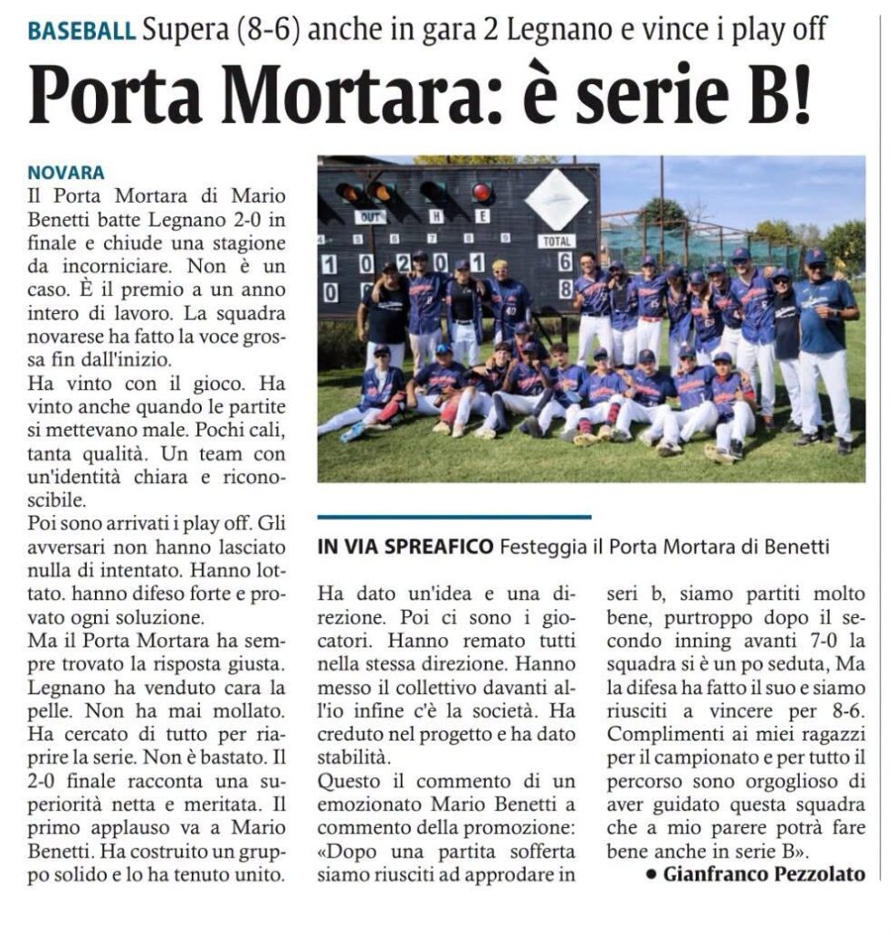 portamortara baseball e softball